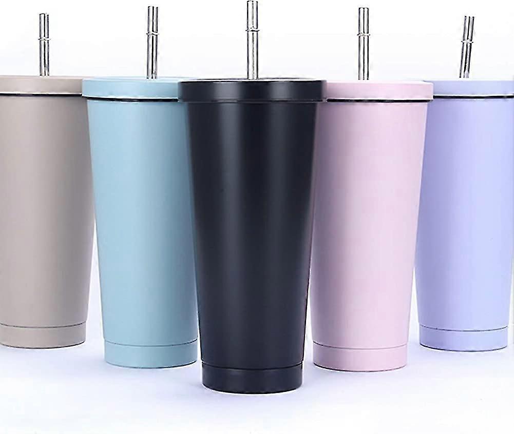 500ml/ 17oz rustfrit stål Tumbler med halm og låg, acsergery vakuum isoleret
