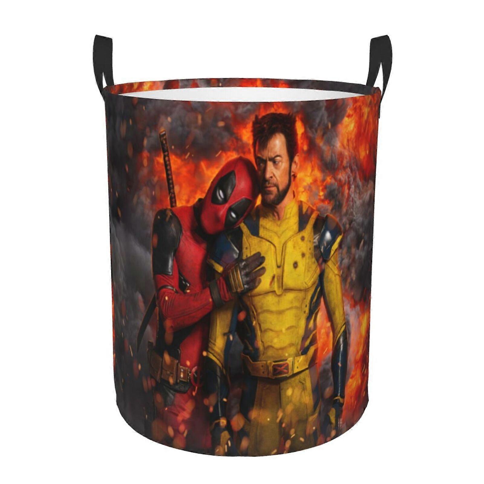 Deadpool &amp; Wolverine Laundry Basket, Collapsible Laundry Hamper, Dirty Clothes Hamper,Waterproof Clothes Hamper,Fold-SYS26814