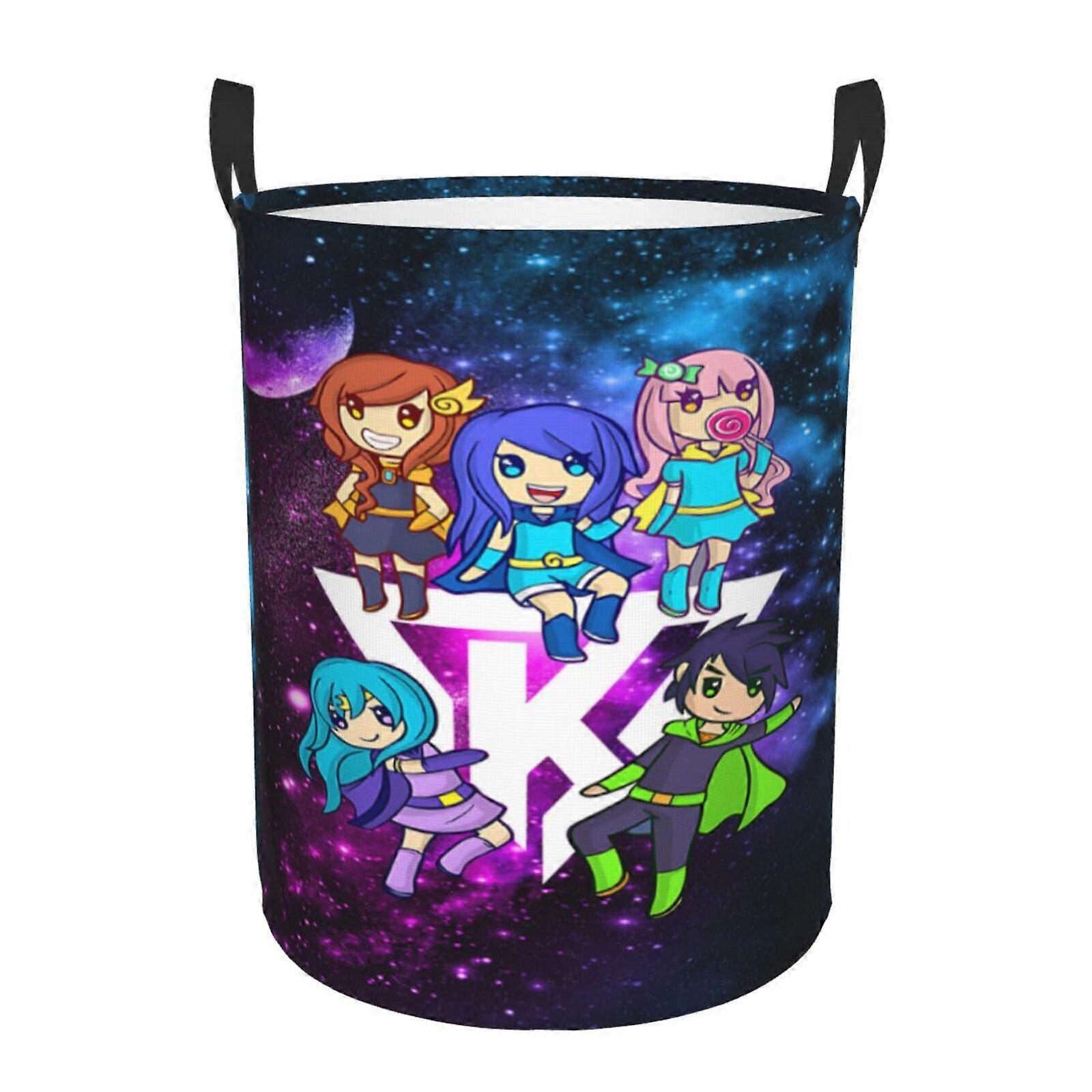 Itsfunneh Krew 3d Graphic Flame Laundry Basket Fire Flame Clothes Hamper Storage With Handle-SYS27522