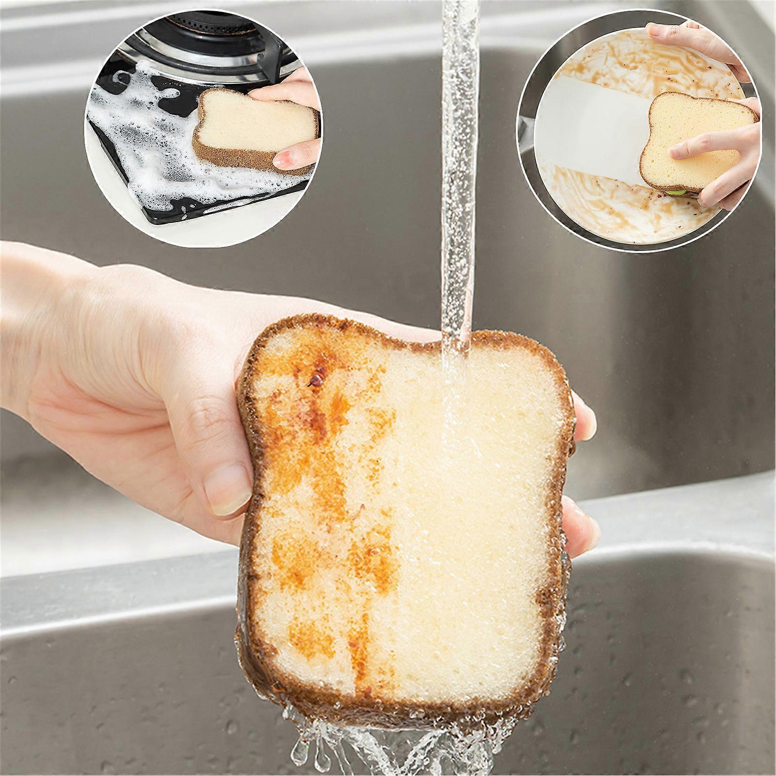 Dekontaminering Disksvamp, Brödformad Svamp, Bedårande Rengöring Förtjockad Skrubb Kökssvamp, Diskborste För Rengöring Kök 3PCS