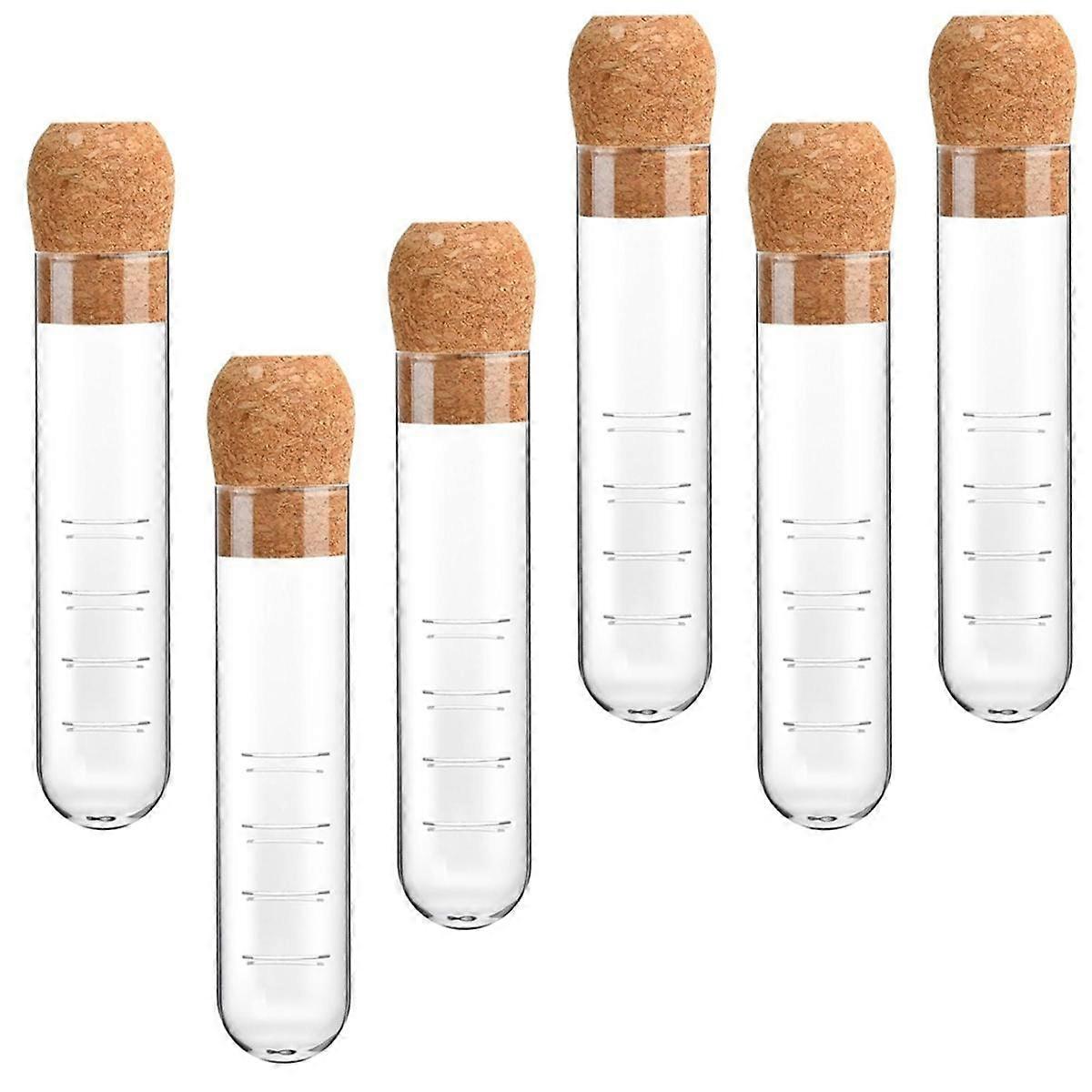 6 Pcs Glass Tea Infuser, Glass Strainers with Cork Lid, Reusable Glass Diffuser for Tea,Clear Tea S