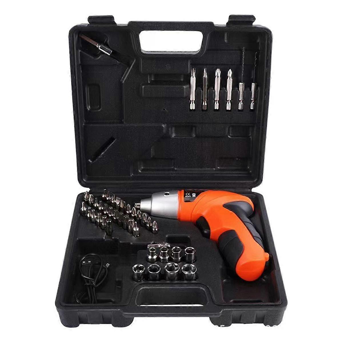 45Pcs 4.8V Electric Screwdriver Set USB Cable Rechargeable Lithium Electric Screwdriver Combination