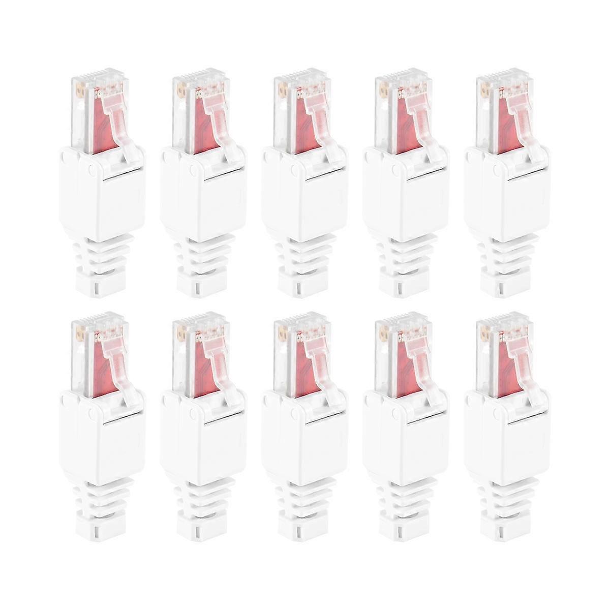 10 x Network Connectors Tool-Free RJ45 CAT6 LAN UTP Cable Plug Without Tools Cat5 Cat7 Installation
