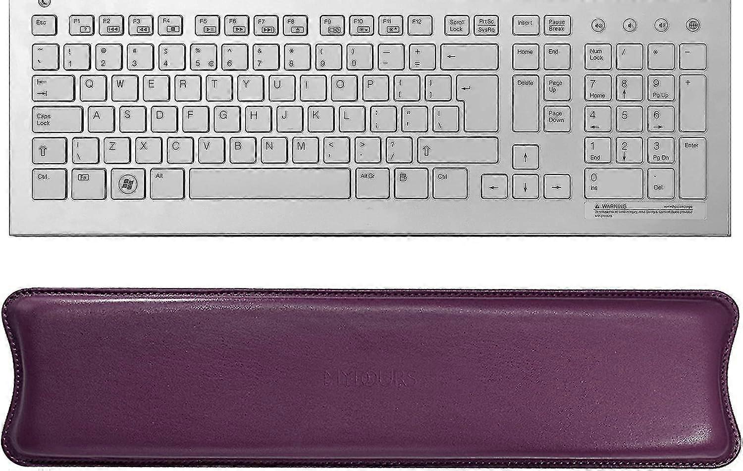 مسند معصم لوحة مفاتيح من جلد Pu ، دعم مريح مضاد للانزلاق لمسند المعصم للألعاب المكتبية - بنفسجي