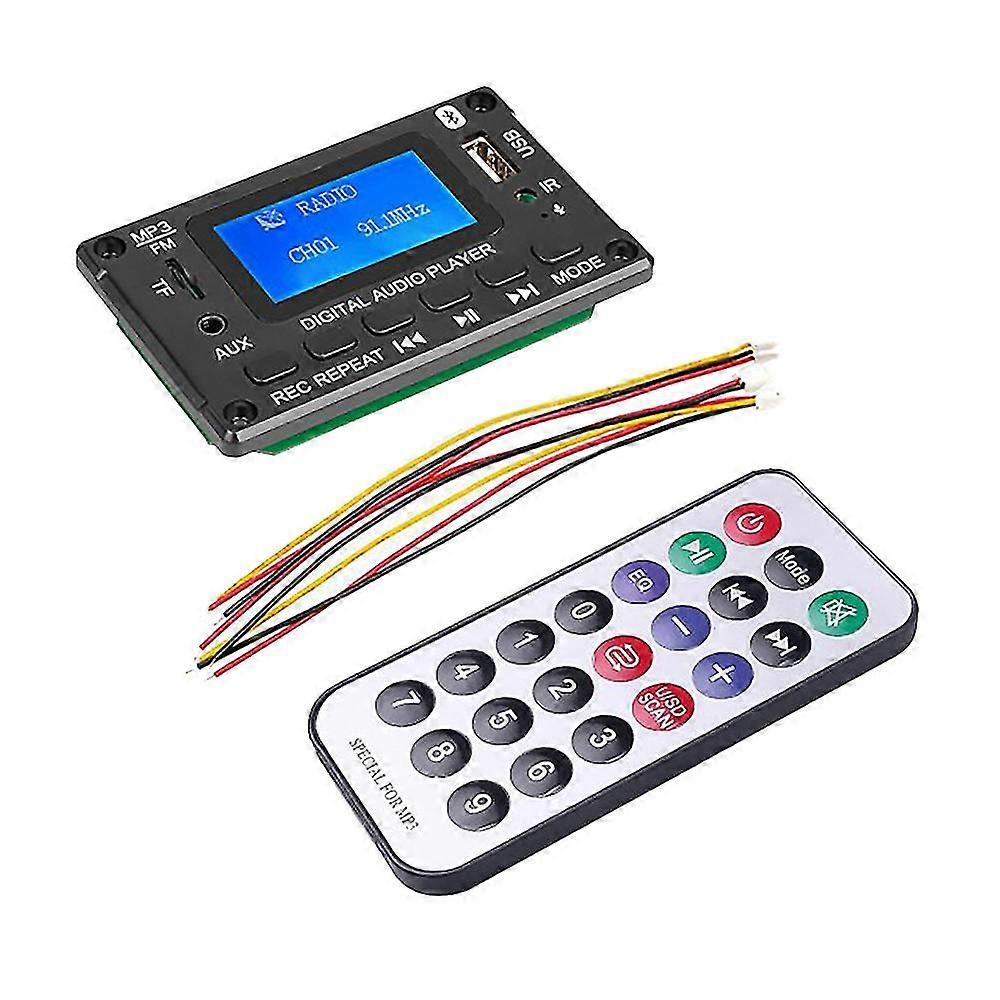 Coche Bluetooth Mp3 Decoder Board Lcd Display Mp3 Audio Module Speaker Support Fm Radio Aux Usb Decodi