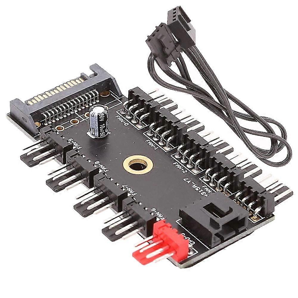 Hub Cooler Speed Controller Splitter Adapter Socket Adapter Pc 1 To 10 3pin 4pin Pwm Cooling Fans