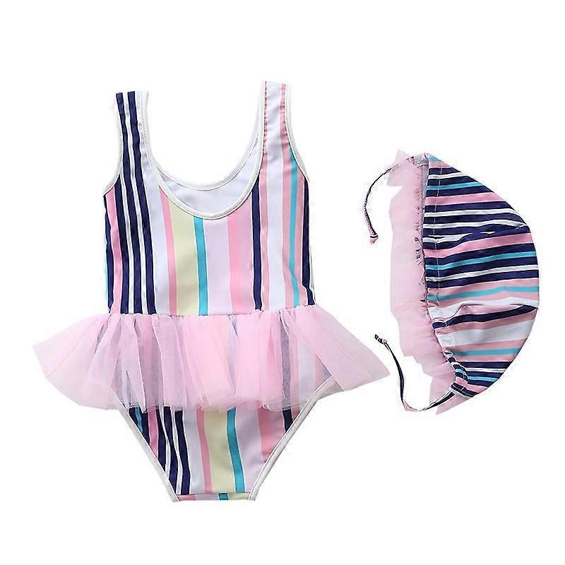Children's Color stripe Swimsuit One Piece