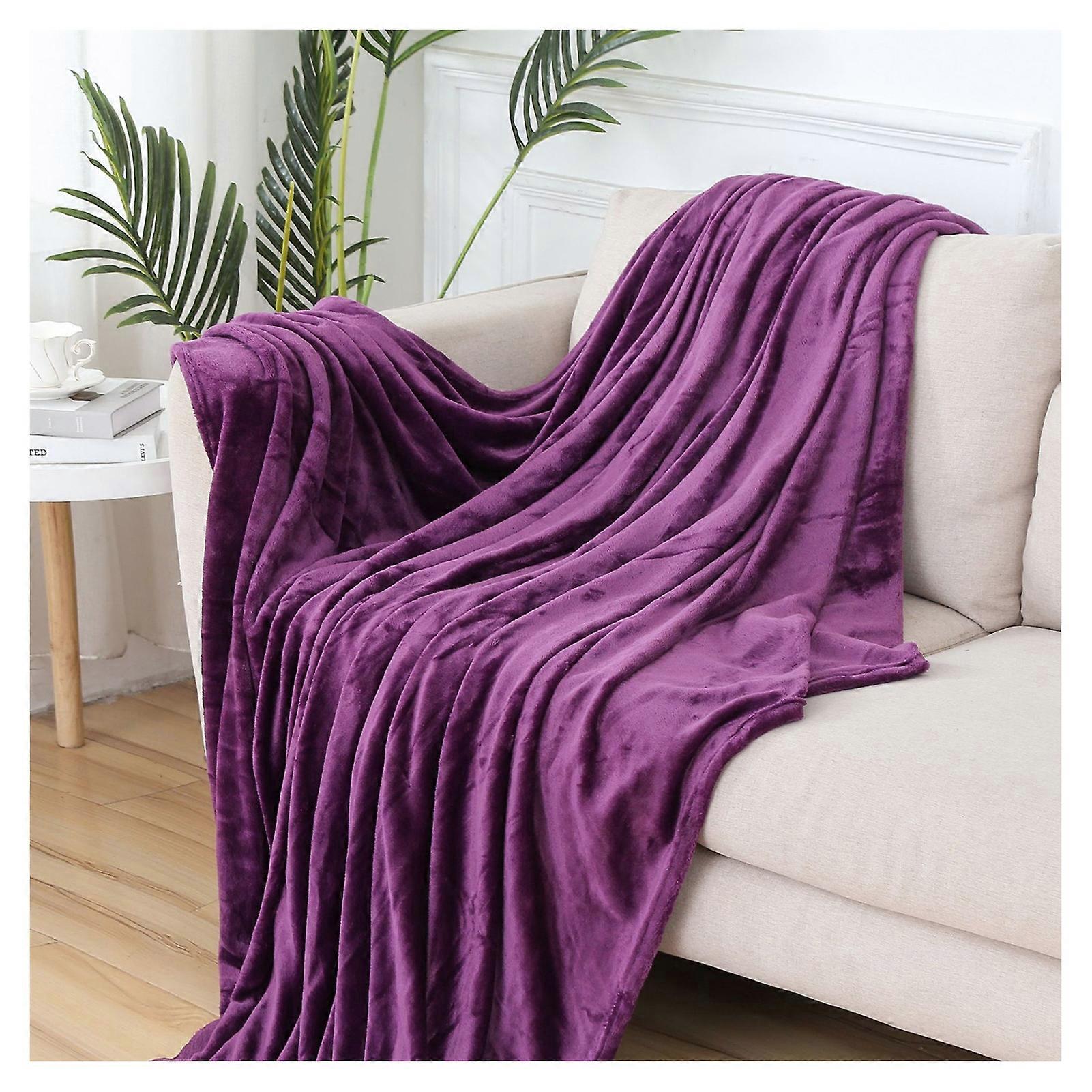 Cozy Coral Flannel Blanket Energy-efficient Temperature Control Solid Colour Ultimate Comfortable Touch Blanket KAESI
