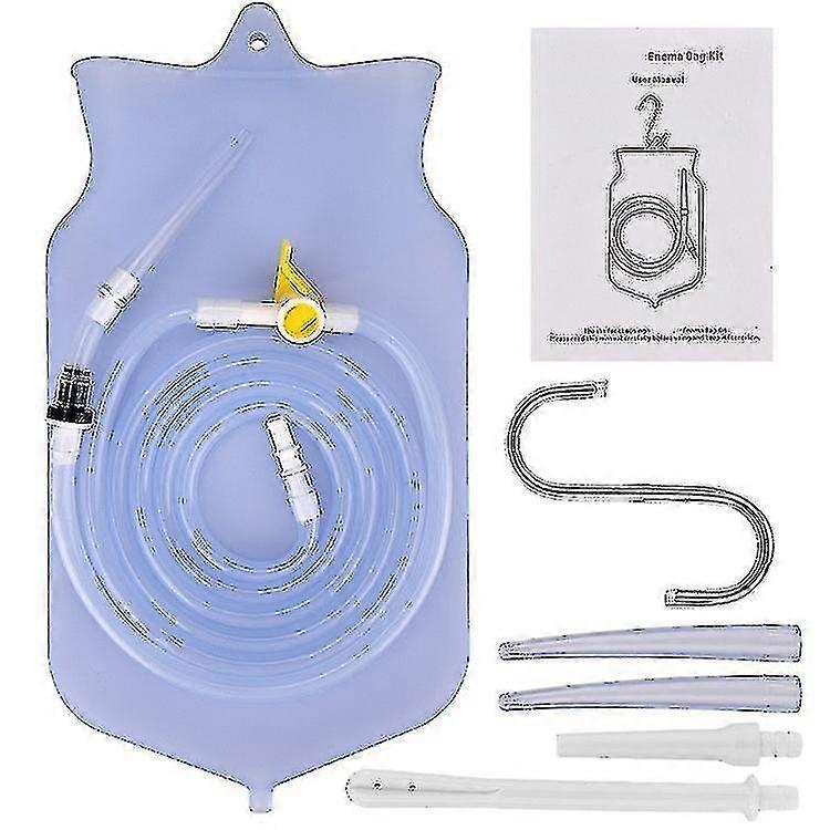 2l Foldable Enema Bag Kit Silicone Anal Vagin Douche Colon Irrigation Cleaning Nozzle Hygiene Washing Health