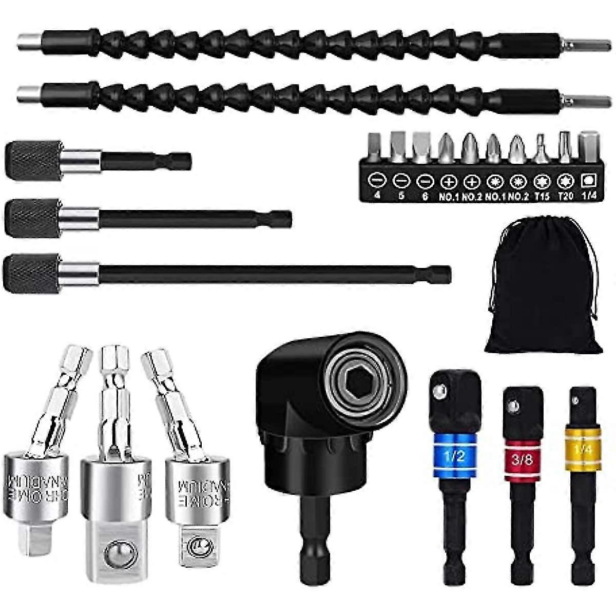 Drill Bit Set 105 Drill 14 38 12 Inch Hex Rotatable Socket Bendable Drill Bit