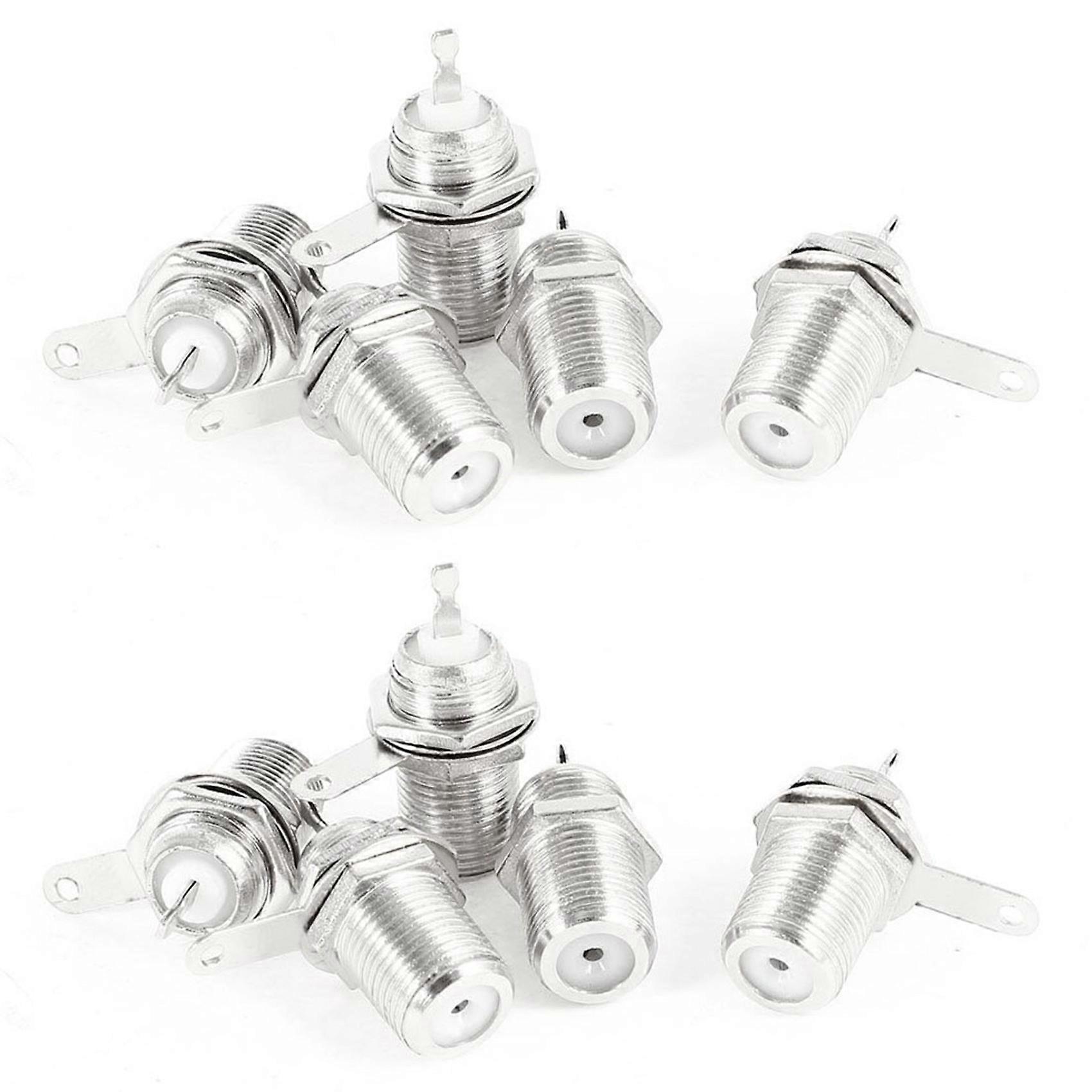 10 Pcs F Type Panel Mounted Socket Female Jack Solder Connector Adapter