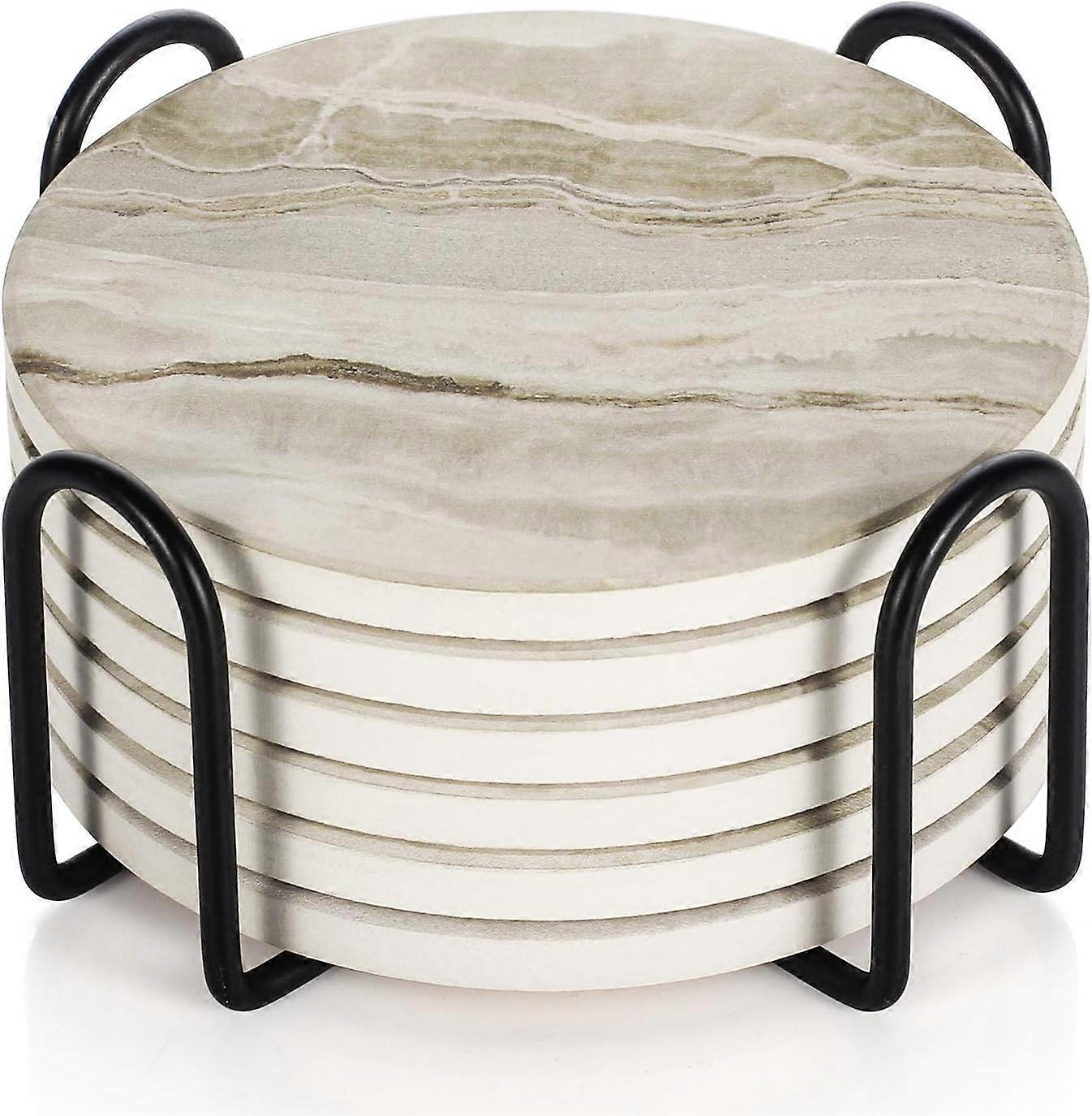 Lasinaluset 6 kpl - marmoriset lasinaluset keraamiset - lasinaluset pidikkeellä ja korkkipohjalla, erilaisille kupeille, pöydille ja kodin sisustukselle