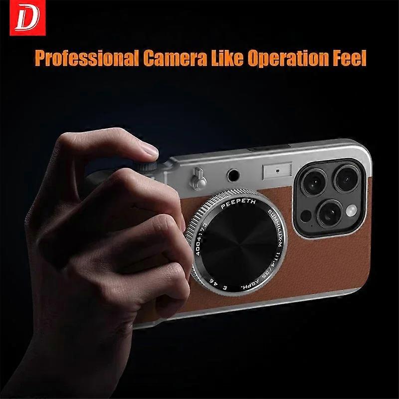 2-in-1 Retro Bluetooth Camera Photograph Magnetic Phone Case For iPhone 13 ProMax