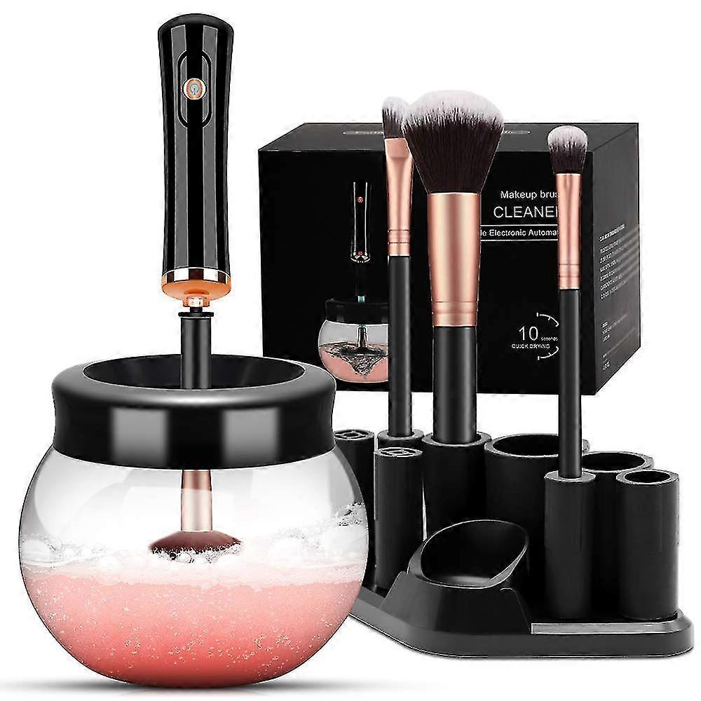makeup brush cleaner dryer, makeup brush cleaner machine with 8 rubber