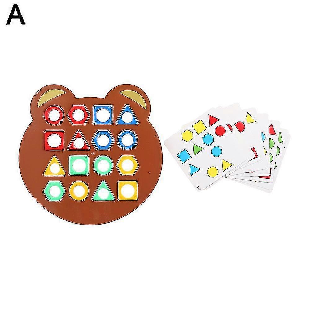 Shape Matching Game Color Sensory Educational Toy Kids Puzzles Geometric B