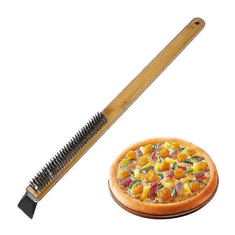 Brosse pour four à pizza Fil d’acier Brosse de nettoyage de pierre à pizza avec nettoyant pour four racleur Excellent