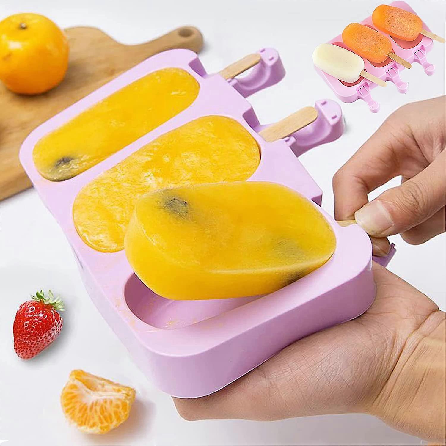 2PCS Moule Glace avec 100 Btonnets de Glace, Moule Glace en Silicone, Moules Glaces sans BPA, Moules Glace DIY Fait la Main, Moule Silicone Glace