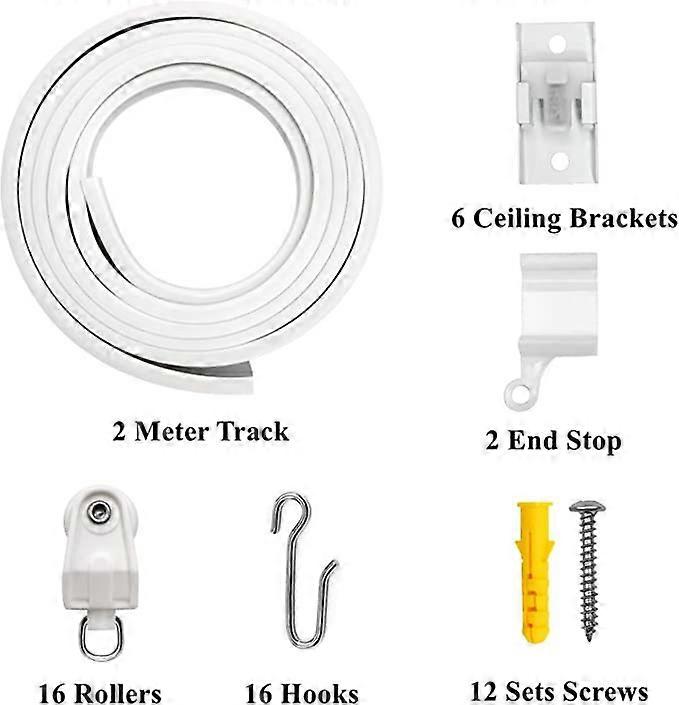 1 piece set 2 Meters Extendable Curtain Rod, Flexible Curtain Ring, Curtain Rod, Rail for Room Divider Curtains