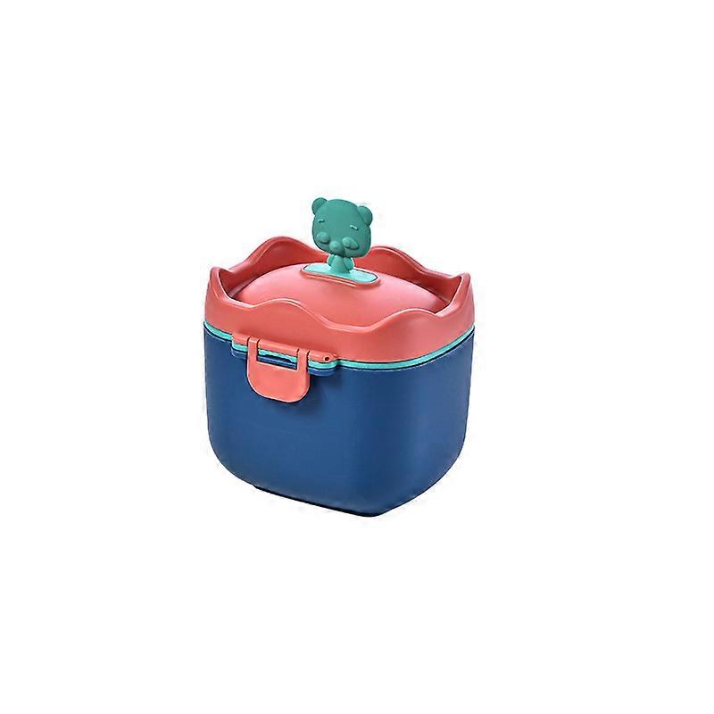 Blue (S)Baby Milk Powder Dispenser, Portable Anti-Spill, with Carry Handle and Scoop for Outdoor Activities