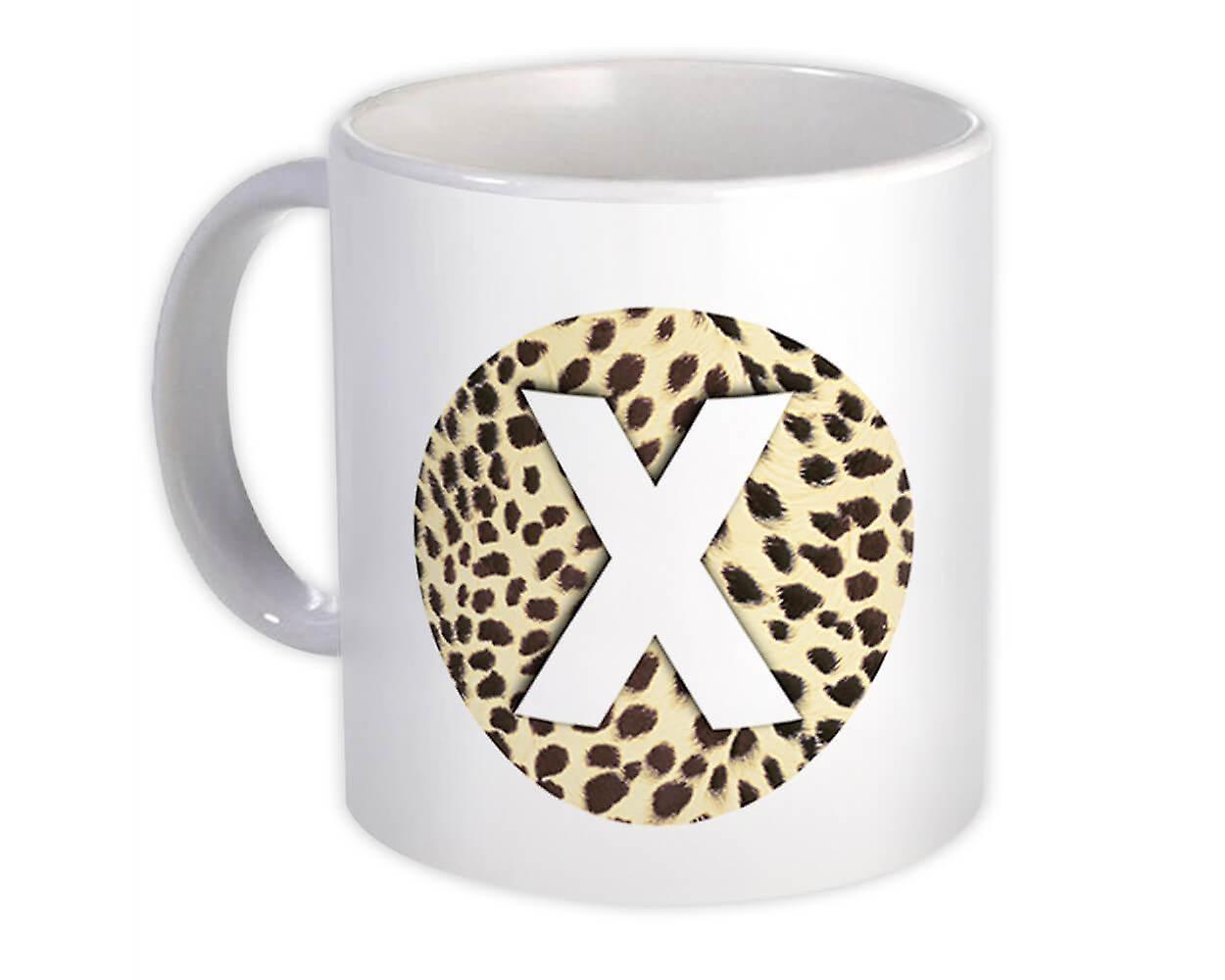 Presentmugg: Monogram Letter X Cheetah