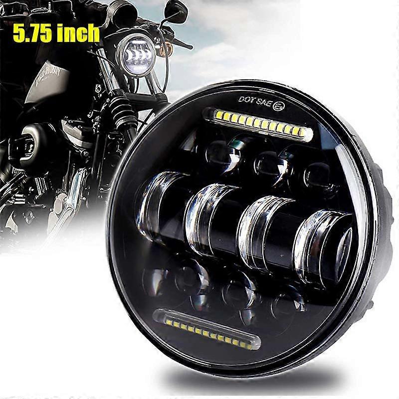 5.75 inch Led Headlights for Motorcycle Angel Eye Halo Ring White DRL Daytime Running Lights 66W Hi&Low Headlamp Bulb for Harley