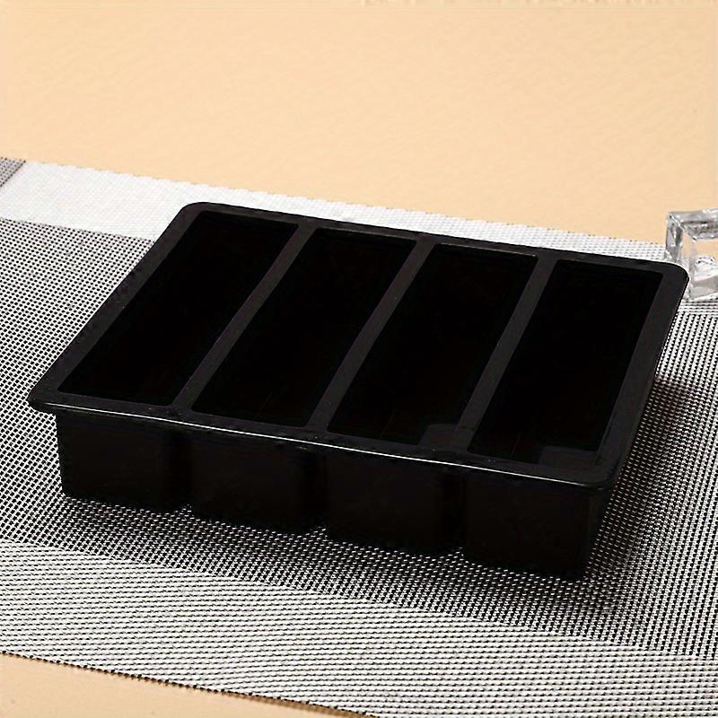 1pc Long Silicone 4 Grids Giant Silicone Ice Cube Square Tray Mold Non-toxic Durable Wine Ice Cube