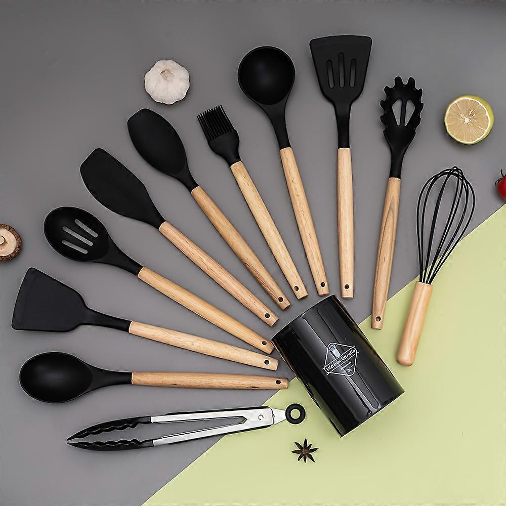 12pcs/set, Silicone Utensil Set, Kitchen Utensil Set, Safety Cooking Utensils Set, Non-Stick Kitchen Cooking Turner, Spatula, Cooking Soup Spoon, Cola
