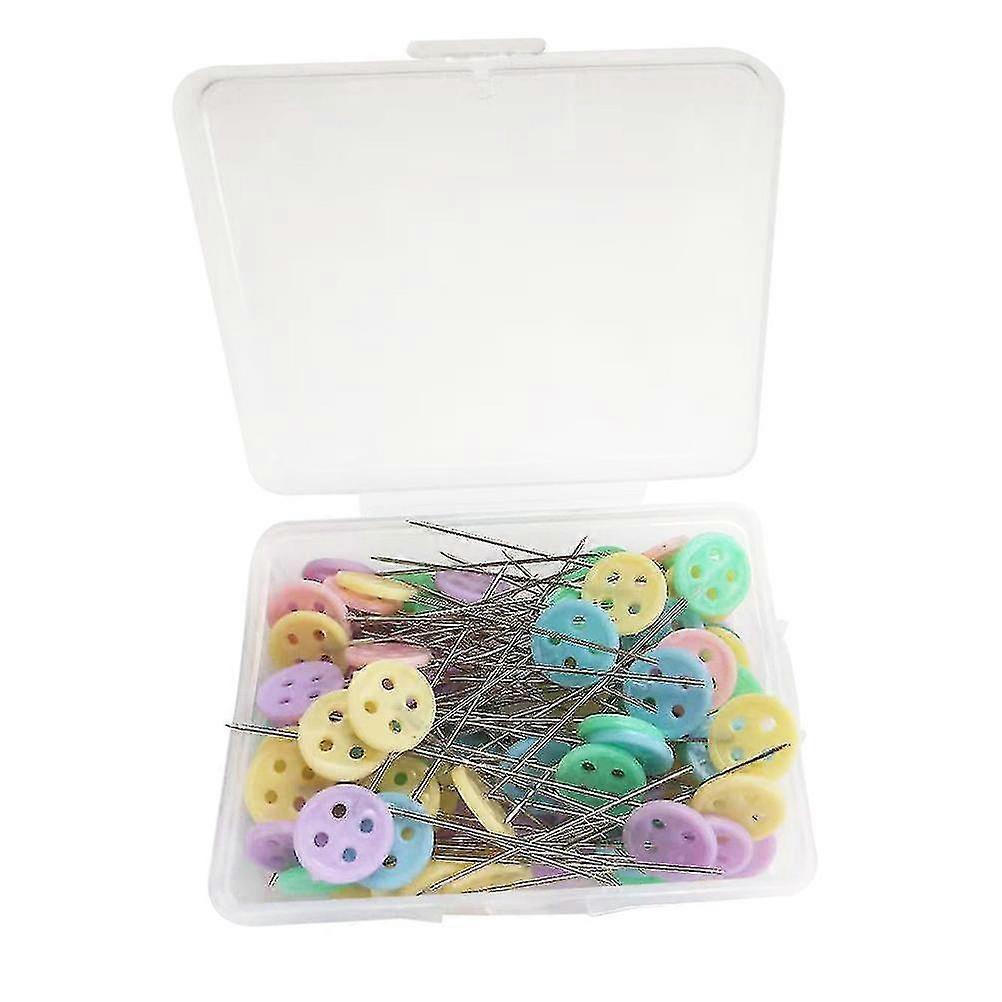 100pcs Button Head Straight Flat Button Head For Diy Sewing Crafts (button)