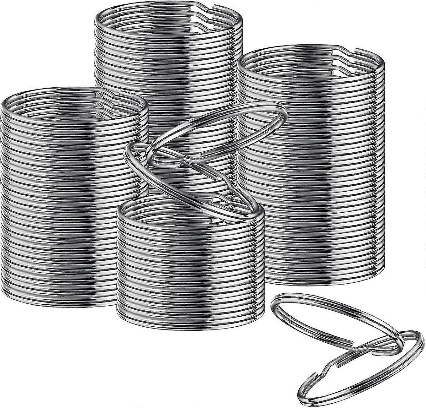 Lot De 50 Anneaux De 28 Mm En Plaqu Nickel Avec Bords Ronds En Acier Argent Pour L'Organisation De Cls De Voiture, De Maison, De Loisirs Cratifs, Cord