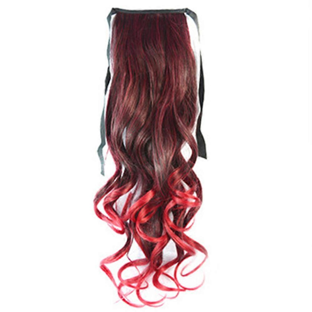 Gradient Ramp Horsetail Lace-up Curled Wig
