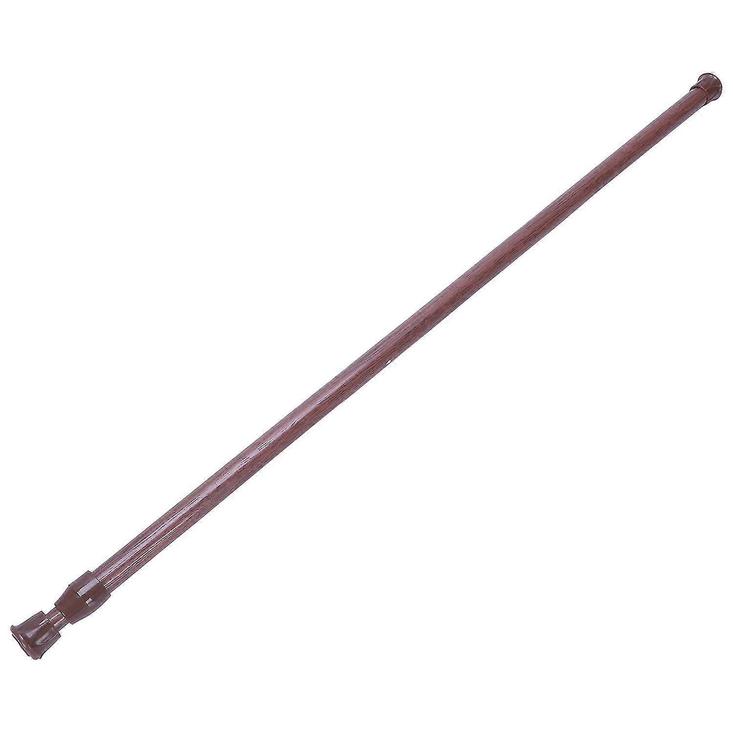 Extendable Telescopic Spring Loaded Net Voile Tension Curtain Rail Pole Rods,55-90cm,wood Color