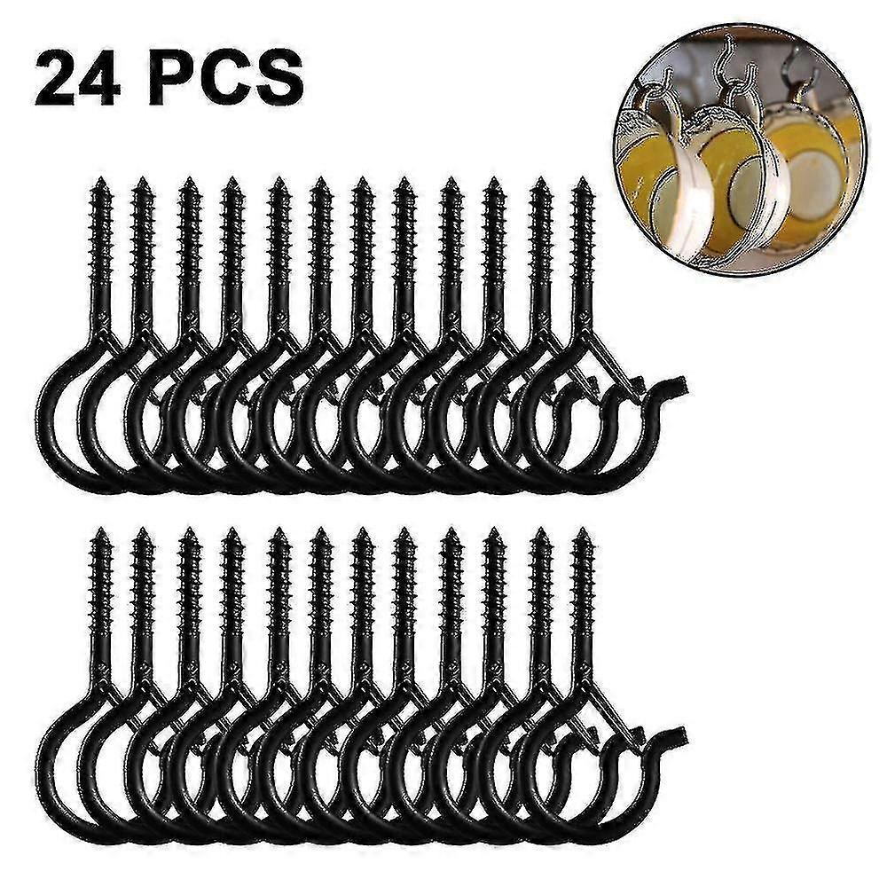 24 Pcs Screw In Hooks Outdoor String Lights Screw Hook Ceiling Hooks