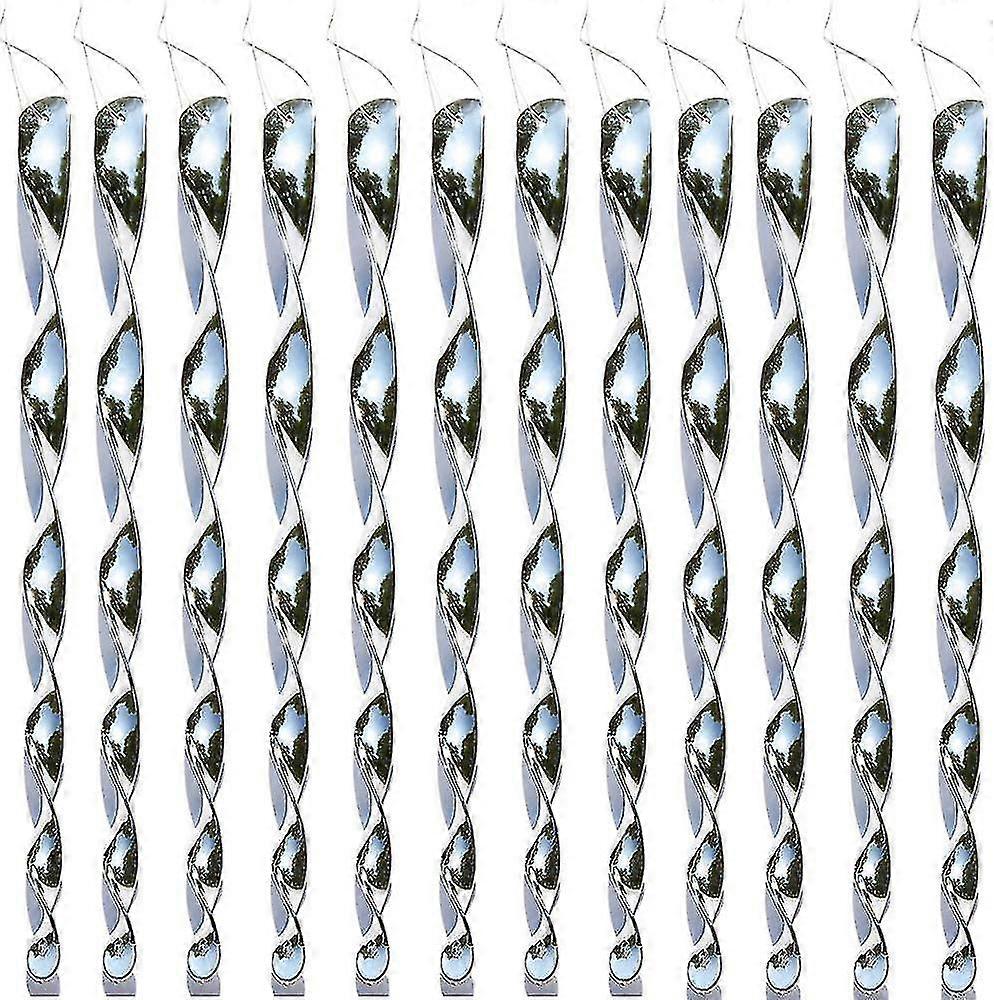 12 Pieces Reflective Wind Spiral Bird Scare Reflective Bird Repellent Garden Decoration For Balcony And Garden