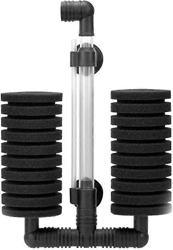 Aquarium Sponge Filter, Silent Biochemical Filter Air Pump Double Sponge Filter