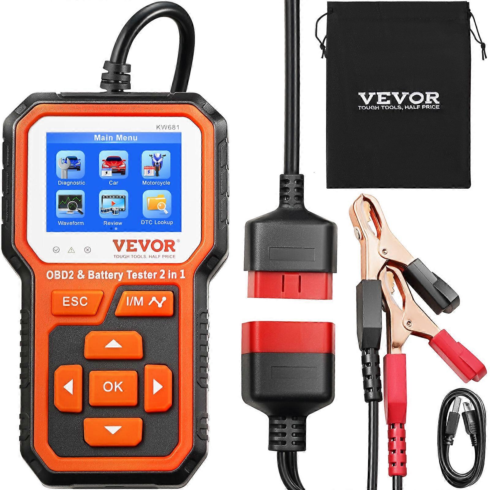 OBD2 Scanner Batterietester 6V / 12V - Upgrade 2 IN1 OBD Auto Scanner Diagnosewerkzeug Auto Code Reader Scan Tool
