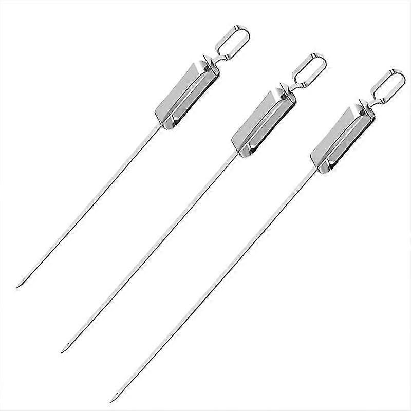 Jinyi Kebab Skewers, Less Steel Bbq Grilling Skewers Flat Reusable Metal Skewer Foroven, Barbecue, Cam Ing, , Shish Kabob