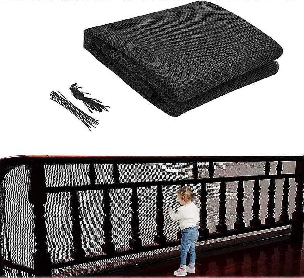 Dww-300*79cm Child Safety Net for Stairs - Black, Protective Net for Balconies, Anti-Fall Net for Cats