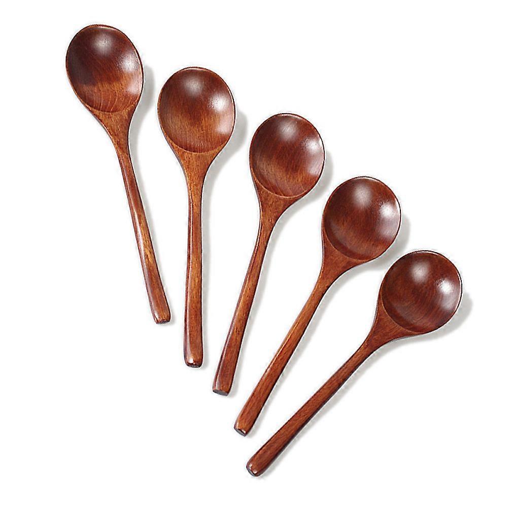 5pcs Cutlery Set Tableware Tableware Spoons Wooden