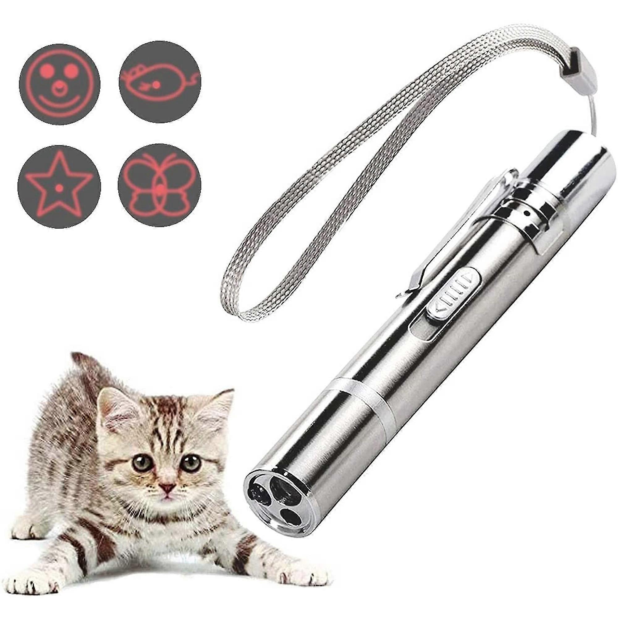 Usb Rechargeable Flashlight Laser Pointer Infrared Pet Cat Light Toy