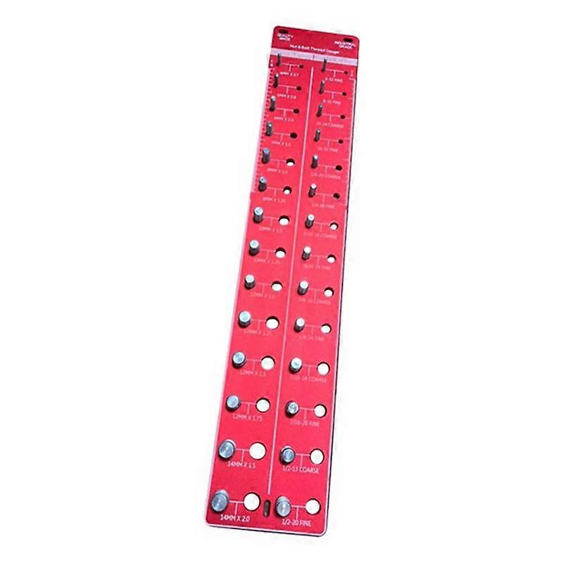 28 Size Nut and Bolt , Bolt Size and Thread Gauge, Bolt and Nut Identifier Gauge, Bolt Gauge-Red