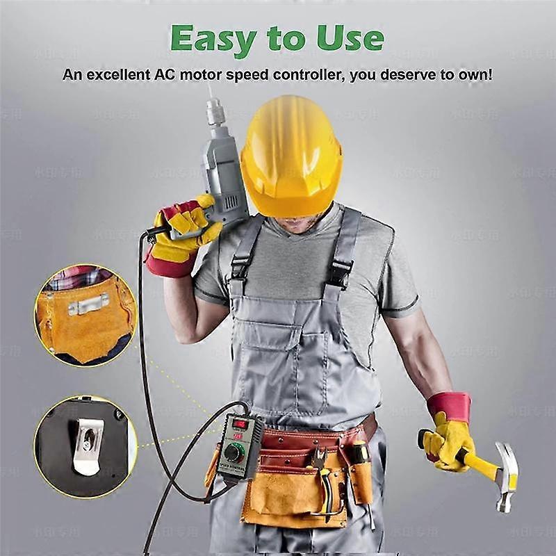 AC Motor Speed Controller, AC 100V-120V & 15A Max, with Overload Protection Switch & Voltage LED Display Screen US Plug