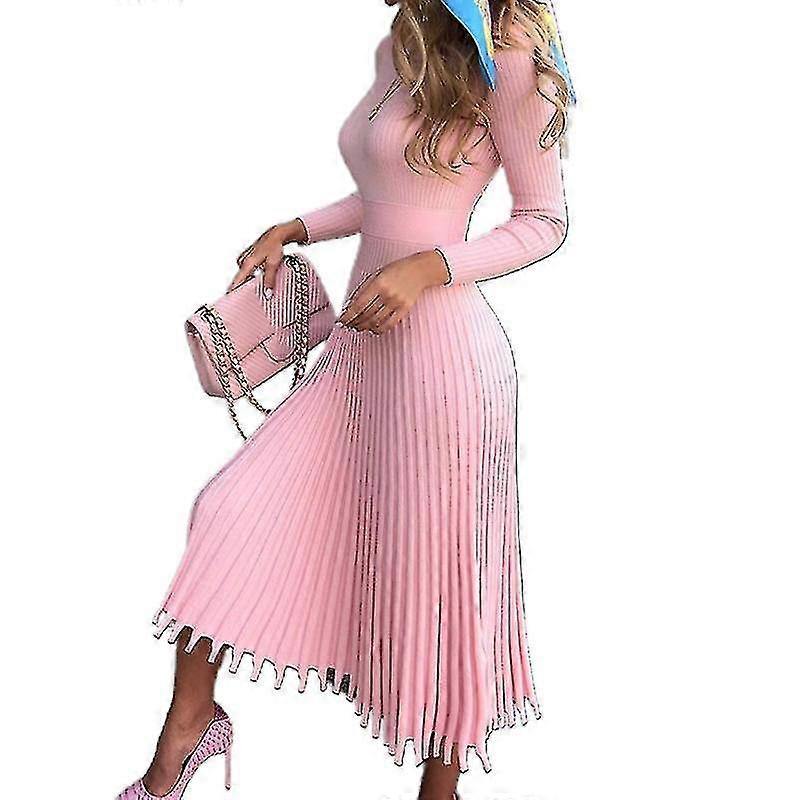 Womens Mock Neck Fit Geplooid Geribbeld Breisel