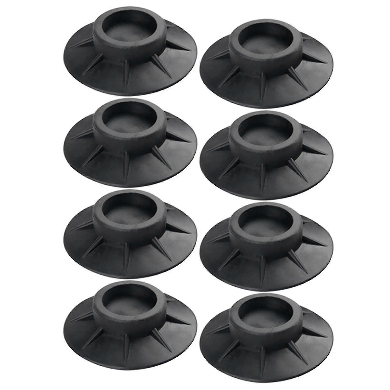 Washing Machine Round Fixed Rubber Base 10*1cm Anti-slip Mat8 Piecesblack