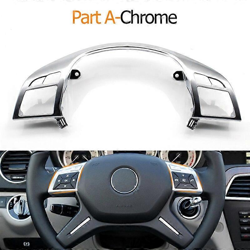 Car Steering Wheel Chrome Upper Cover Lower Trim Replacement For Mercedes Benz C E M ML GL GLS G Class W204 W212 W166 W463 Vehicle Steering Wheel Cove