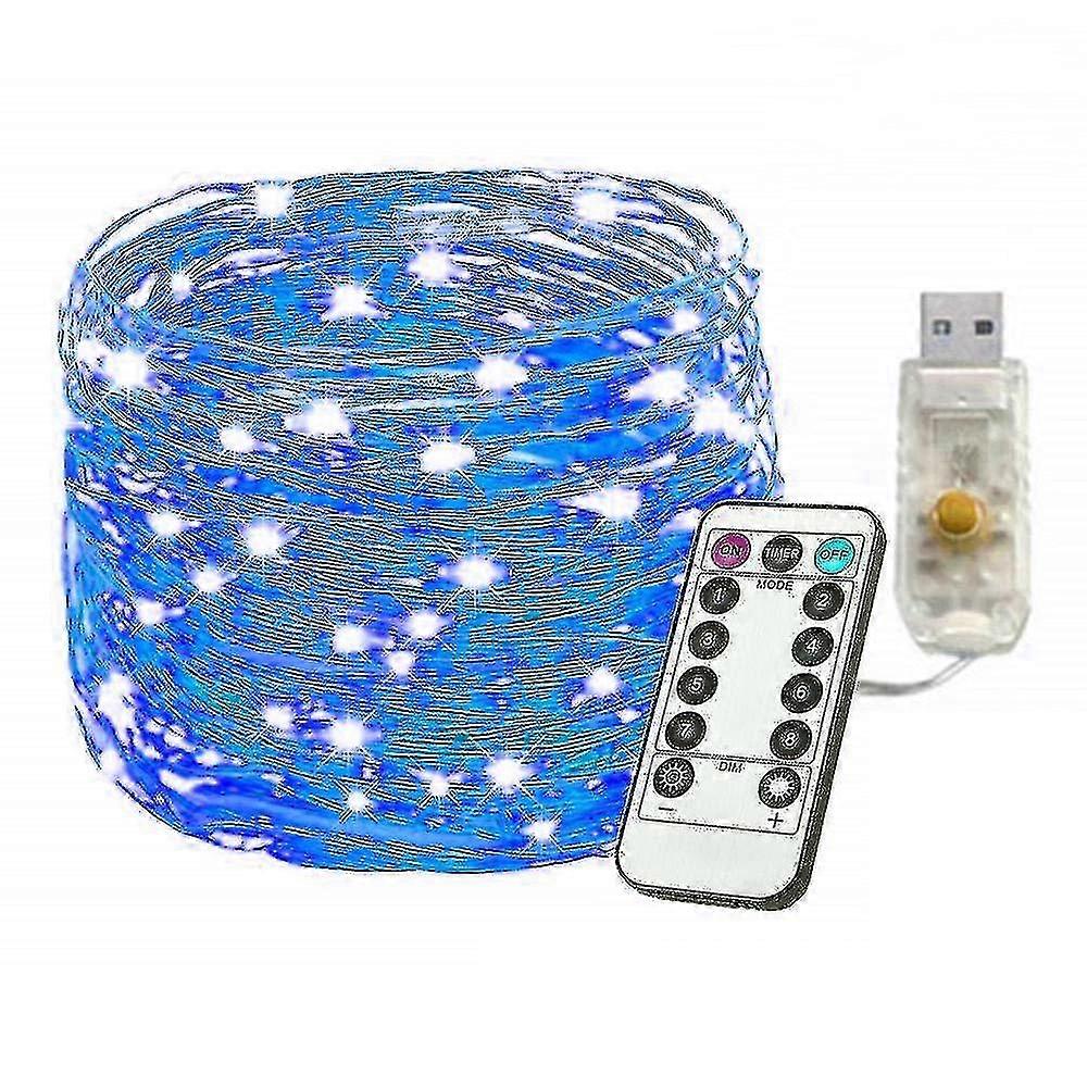 Battery Powered String Lights, 33ft 100 Led 8 Mode Fairy Lights With Remote Control For Garden Yards