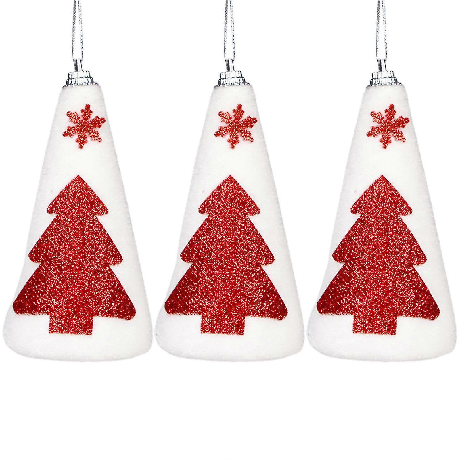 (ls20174 3-pack) Christmas Ornaments Material: Foam Flocking
