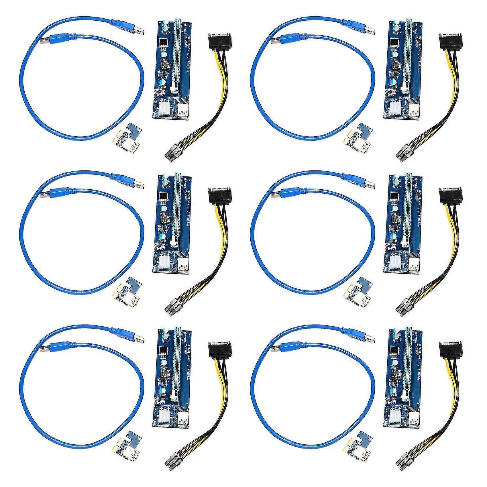 6pcs oro 1x 4x 8x 16x adattatore di espansione scheda Sata 15 pin a 6 pin