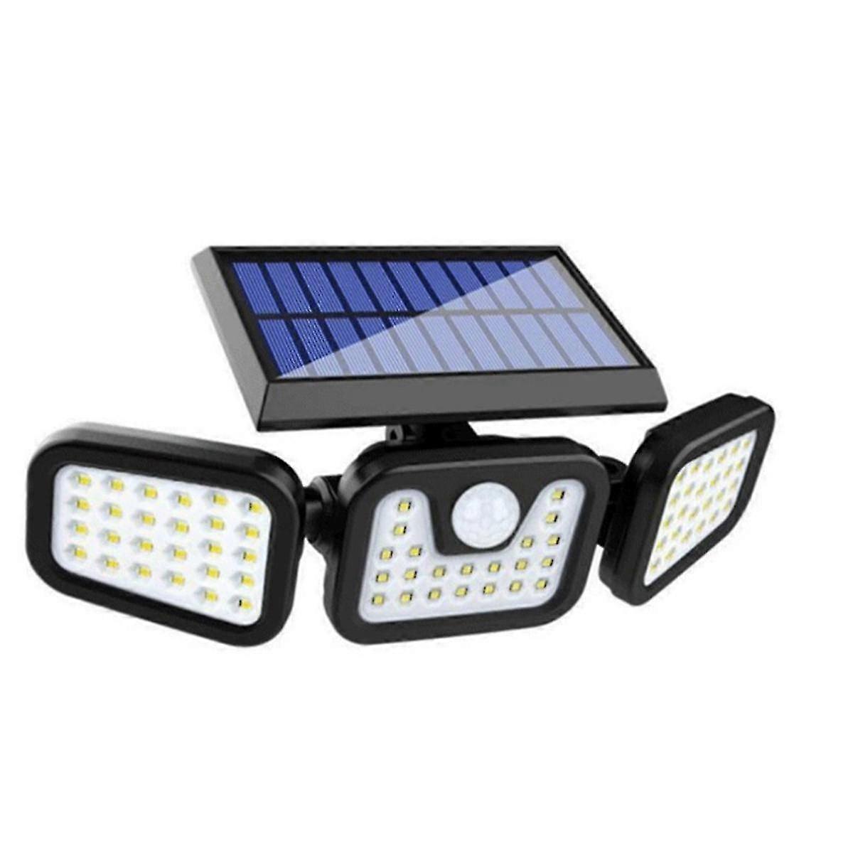 Solar Induction Floodlight Waterproof 74led Three-head Foldable Floodlight Smart Induction Outdoor