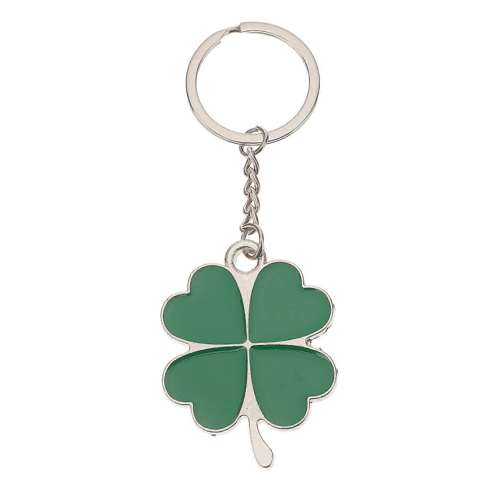 Four-leaf Clover Fortune Keychain Shamrock Sparkling Charm Keyring St.Patrick Day Gift