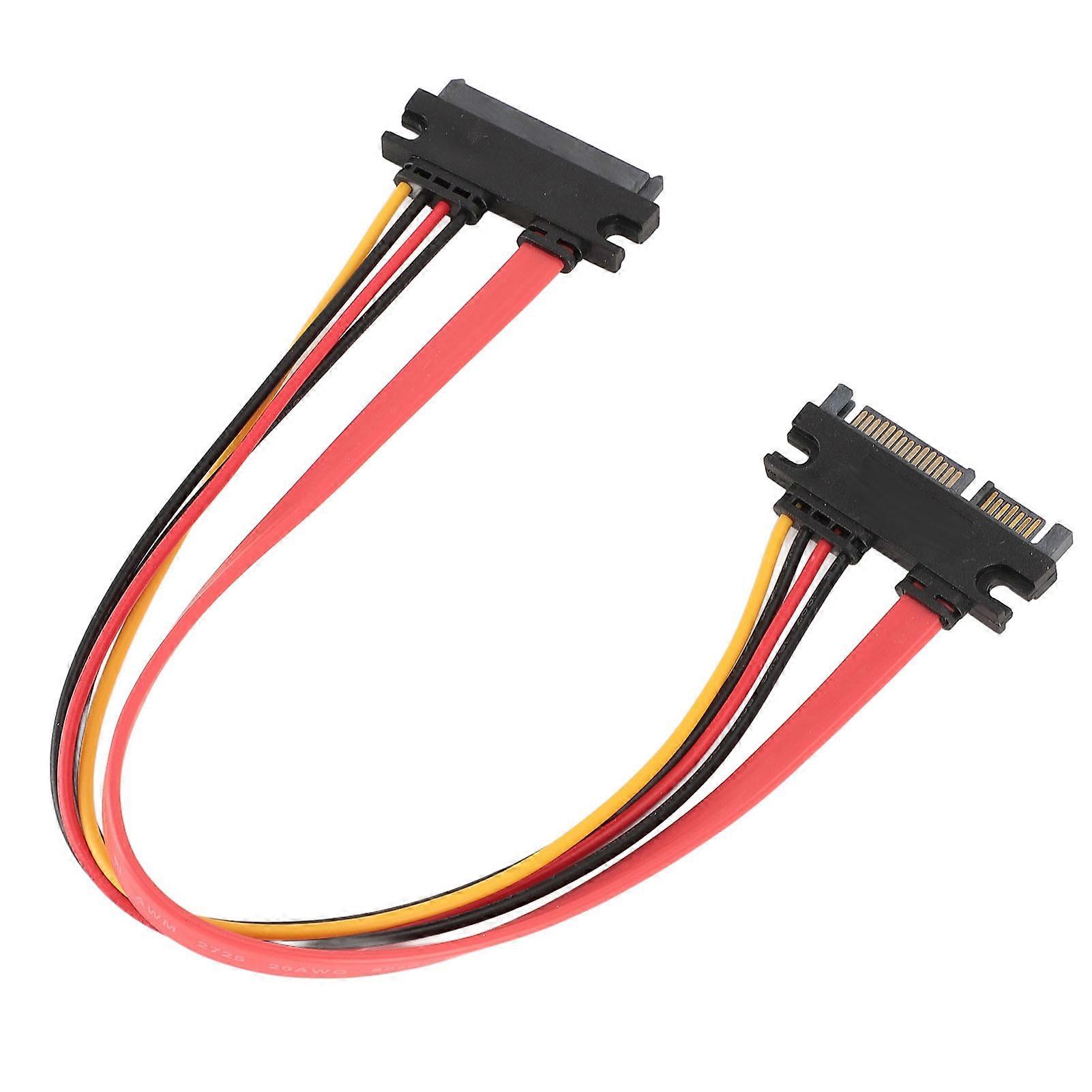Câble d'extension d'alimentation SATA 22 broches, câble d'extension d'alimentation de données combiné Serial ATA mâle vers femelle, 30 cm